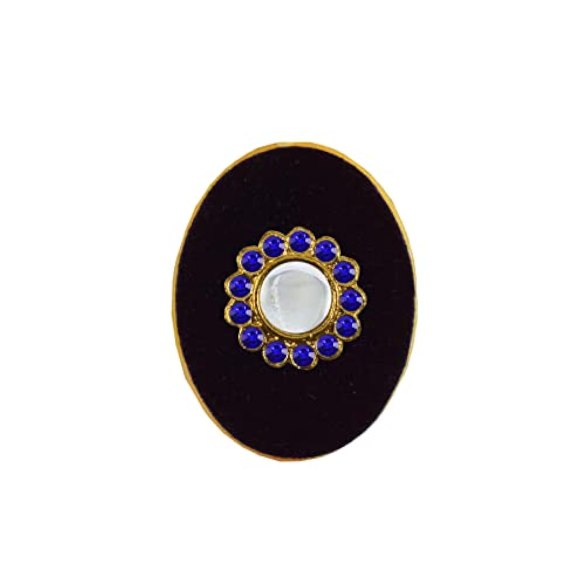 Kundun Stone Stud Sari Pin Brooch, Elegant Traditional Accessory